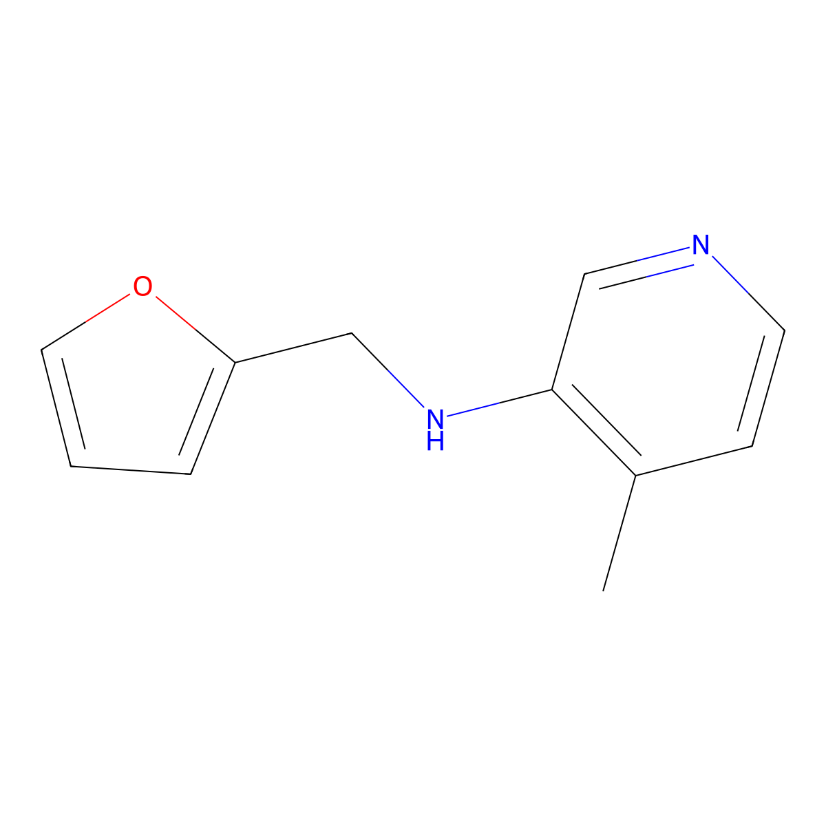 N-(furan-2-ylmethyl)-4-methylpyridin-3-amine molecular structure, CAS 1344212-13-0