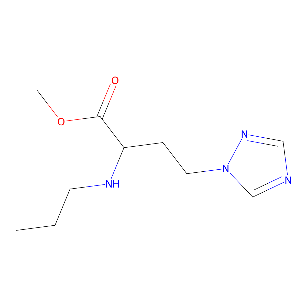 Methyl 2-(propylamino)-4-(1h-1,2,4-triazol-1-yl)butanoate molecular structure, CAS 1344213-15-5