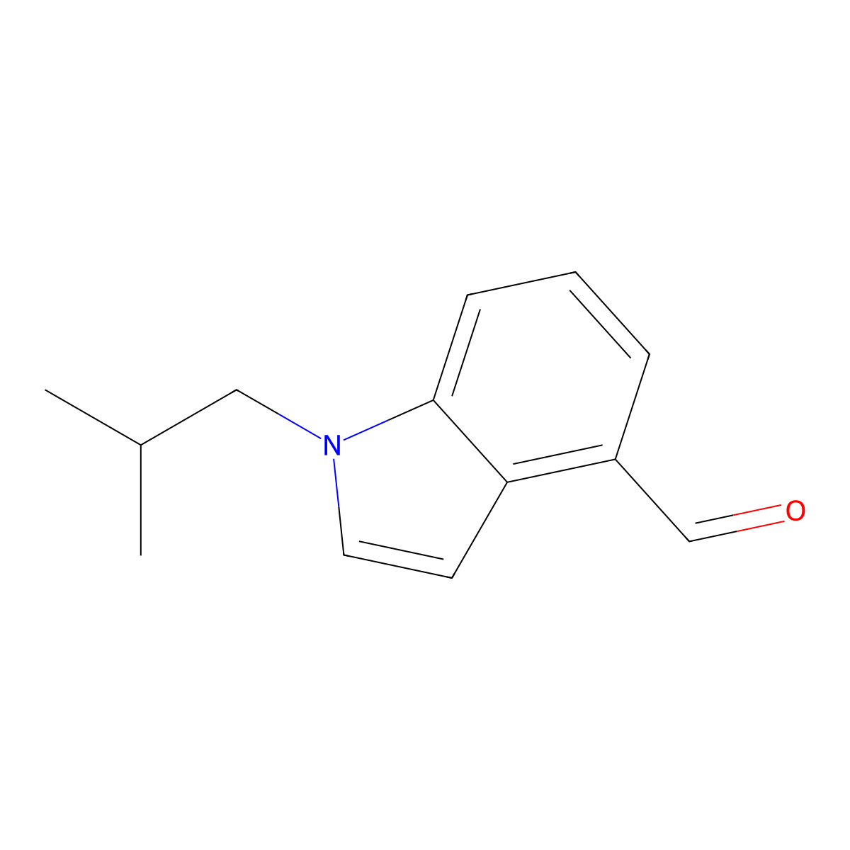 1-Isobutyl-1H-indole-4-carbaldehyde molecular structure, CAS 1344215-22-0