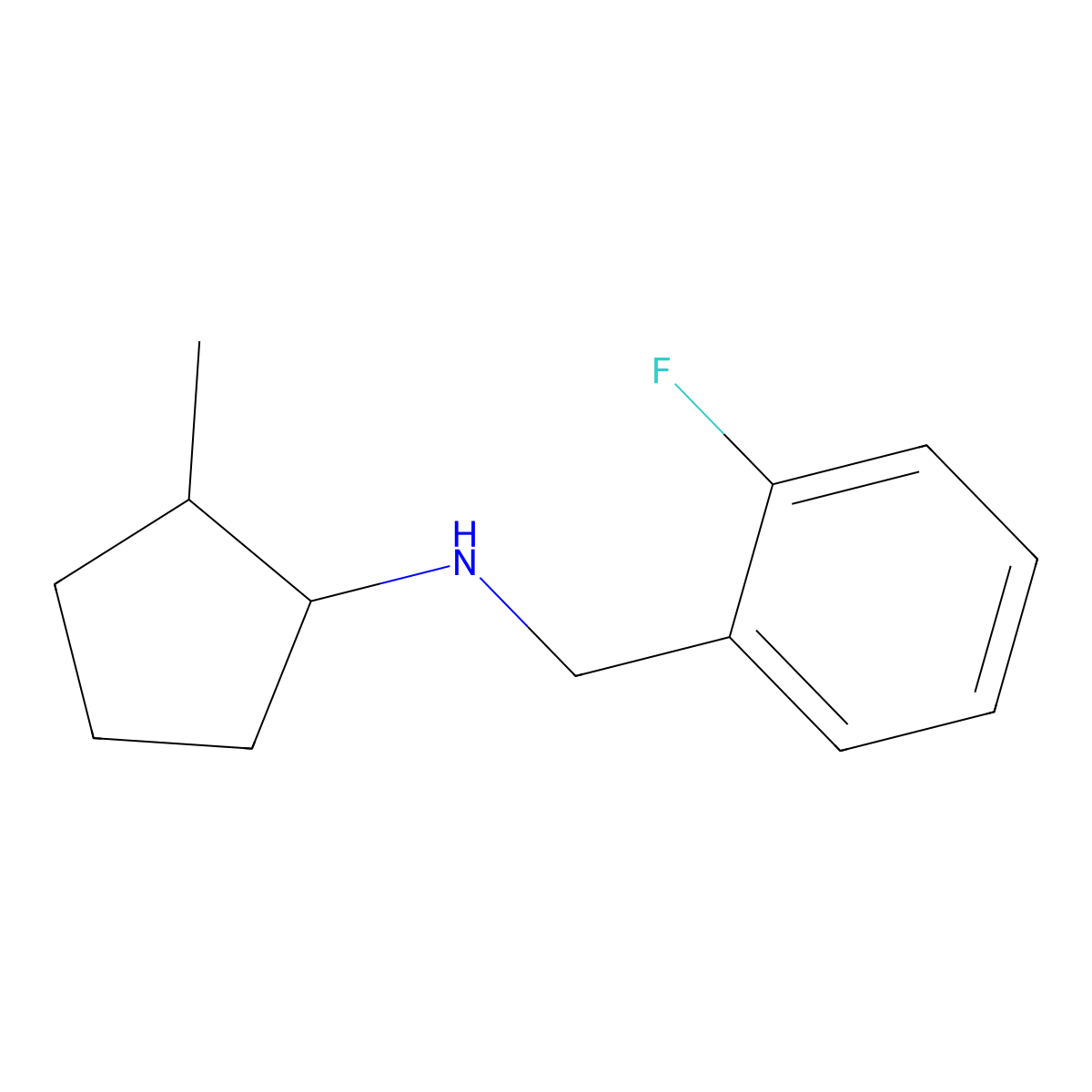 N-[(2-fluorophenyl)methyl]-2-methylcyclopentan-1-amine molecular structure, CAS 1344215-85-5