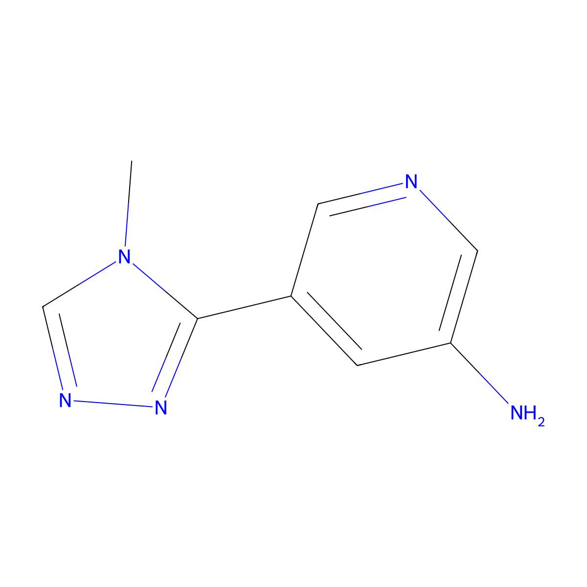 5-(4-methyl-4H-1,2,4-triazol-3-yl)pyridin-3-amine molecular structure, CAS 1344216-67-6