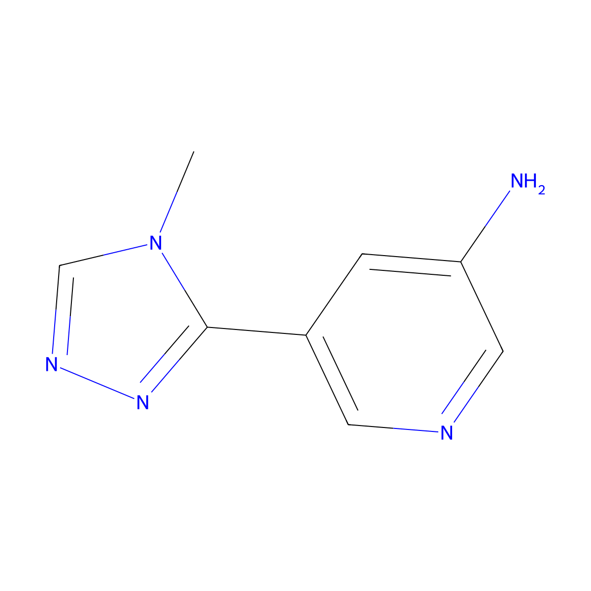 5-(4-methyl-4H-1,2,4-triazol-3-yl)pyridin-3-amine molecular structure, CAS 1344216-67-6