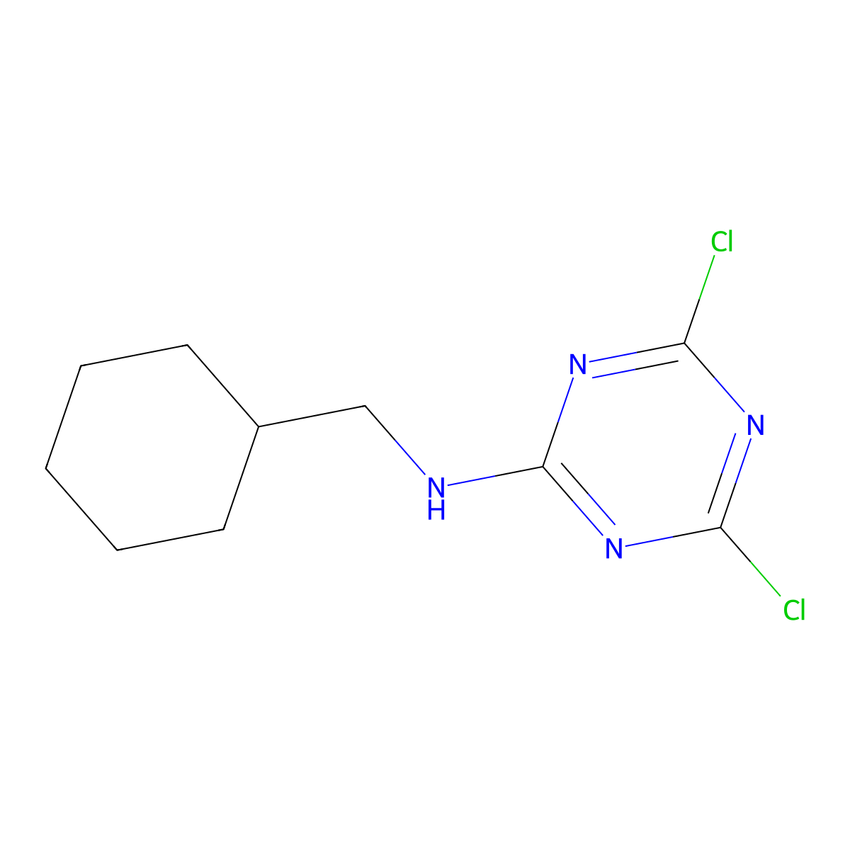 4,6-dichloro-N-(cyclohexylmethyl)-1,3,5-triazin-2-amine molecular structure, CAS 1344218-04-7