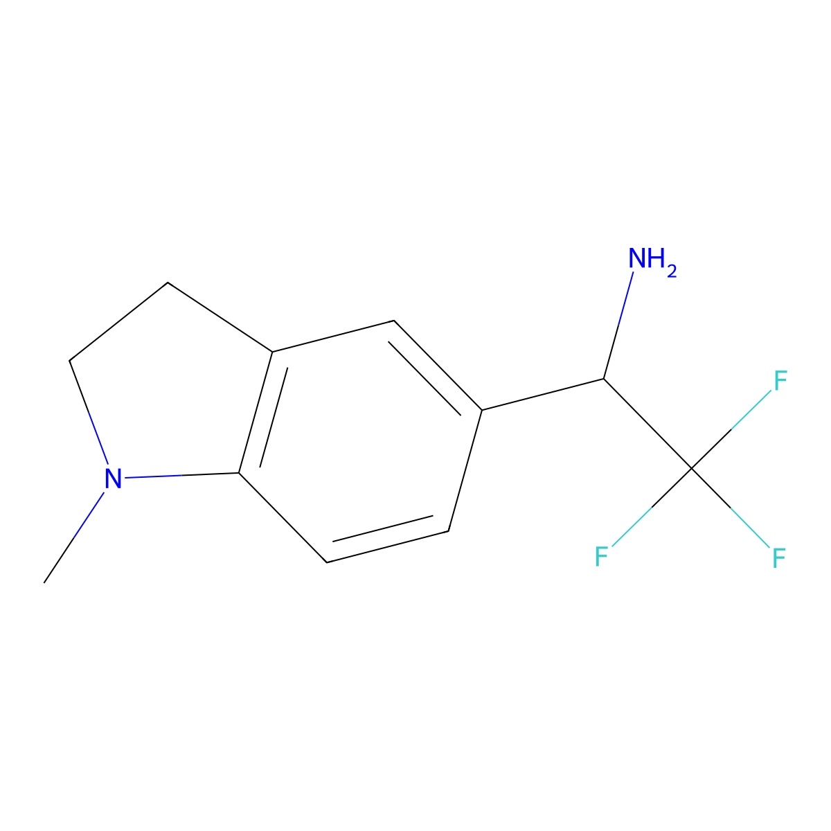 2,2,2-Trifluoro-1-(1-methylindolin-5-yl)ethan-1-amine molecular structure, CAS 1344218-88-7