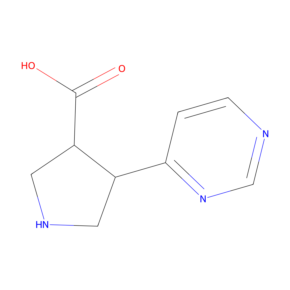 4-(Pyrimidin-4-yl)pyrrolidine-3-carboxylic acid molecular structure, CAS 1344221-24-4