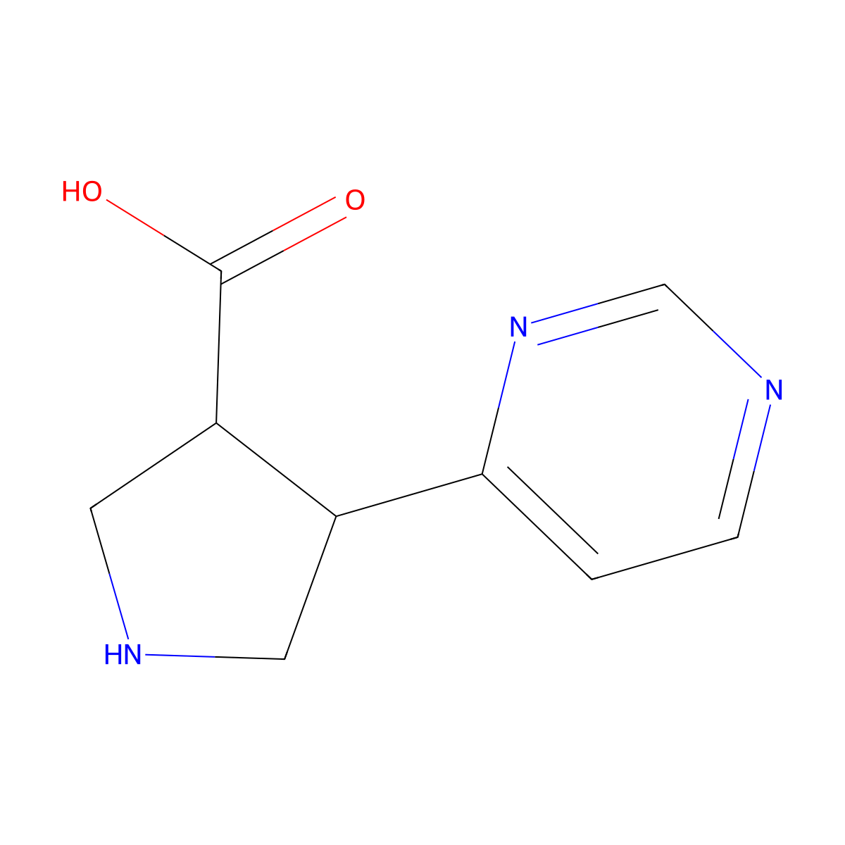 4-(Pyrimidin-4-yl)pyrrolidine-3-carboxylic acid molecular structure, CAS 1344221-24-4