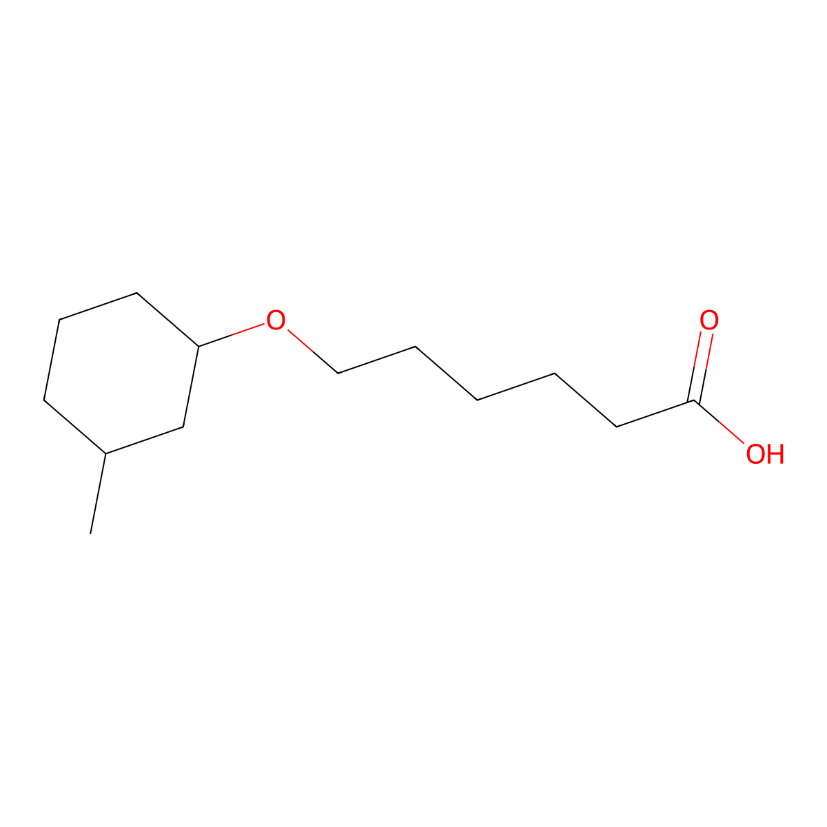 6-[(3-Methylcyclohexyl)oxy]hexanoic acid molecular structure, CAS 1344222-36-1