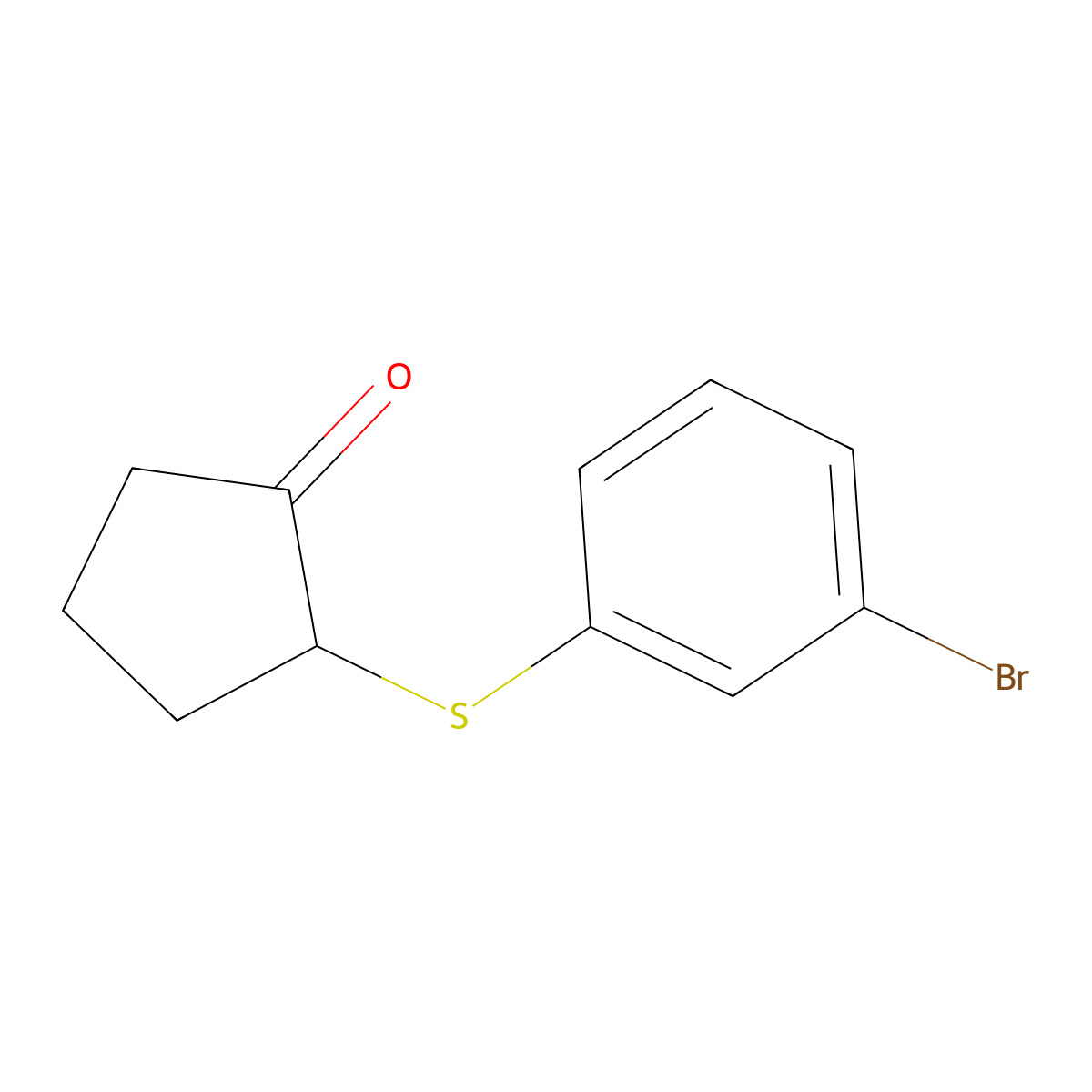 2-[(3-Bromophenyl)sulfanyl]cyclopentan-1-one molecular structure, CAS 1344223-70-6