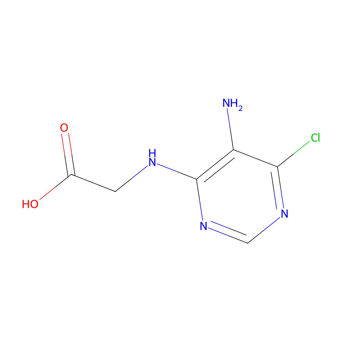 2-[(5-Amino-6-chloropyrimidin-4-yl)amino]acetic acid molecular structure, CAS 1344223-97-7