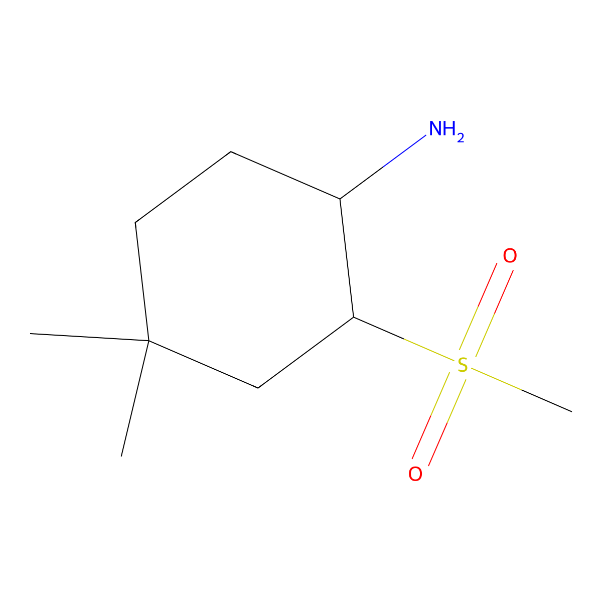 2-Methanesulfonyl-4,4-dimethylcyclohexan-1-amine molecular structure, CAS 1344223-99-9