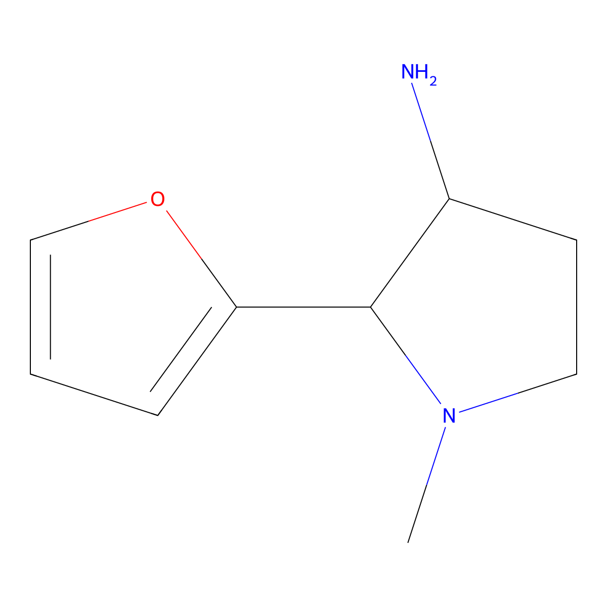 2-(Furan-2-yl)-1-methylpyrrolidin-3-amine molecular structure, CAS 1344225-53-1