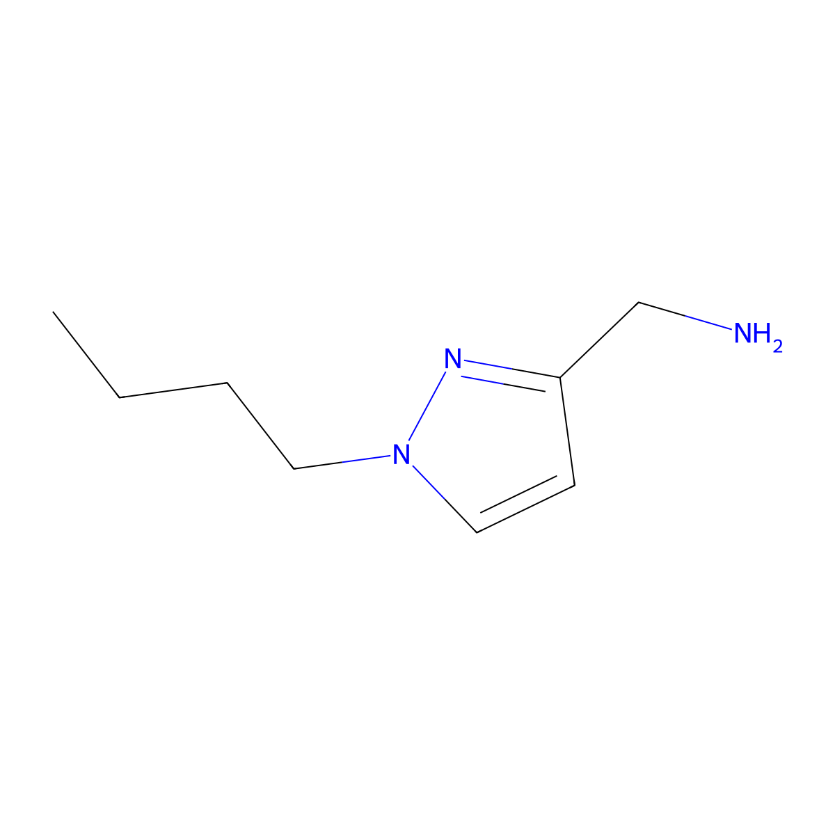 1-(1-butyl-1H-pyrazol-3-yl)methanamine molecular structure, CAS 1344228-23-4