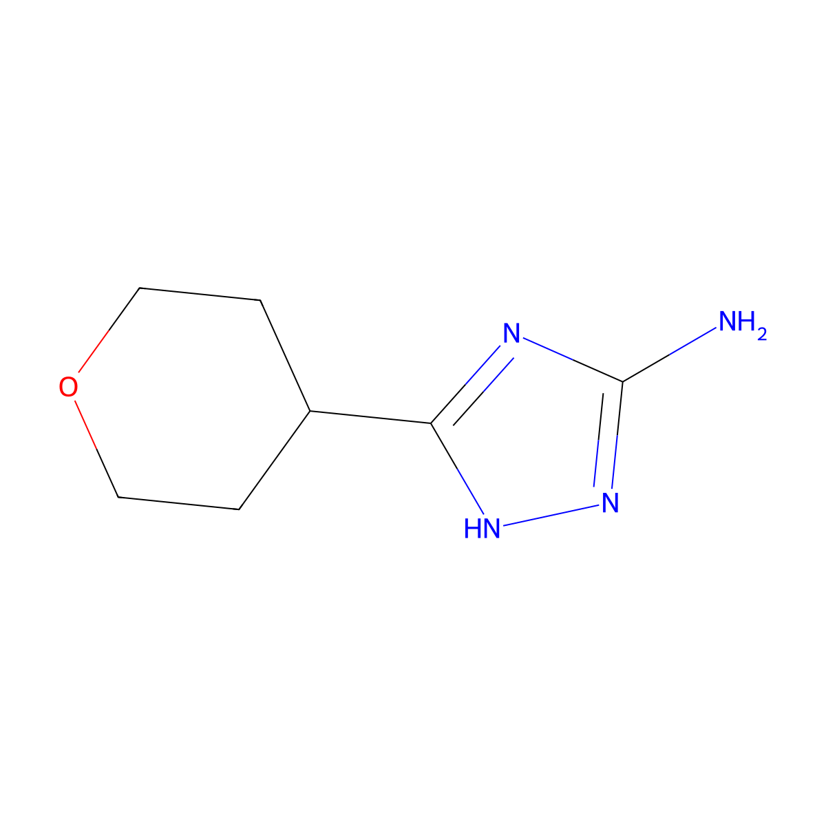5-(oxan-4-yl)-4H-1,2,4-triazol-3-amine molecular structure, CAS 1344229-83-9