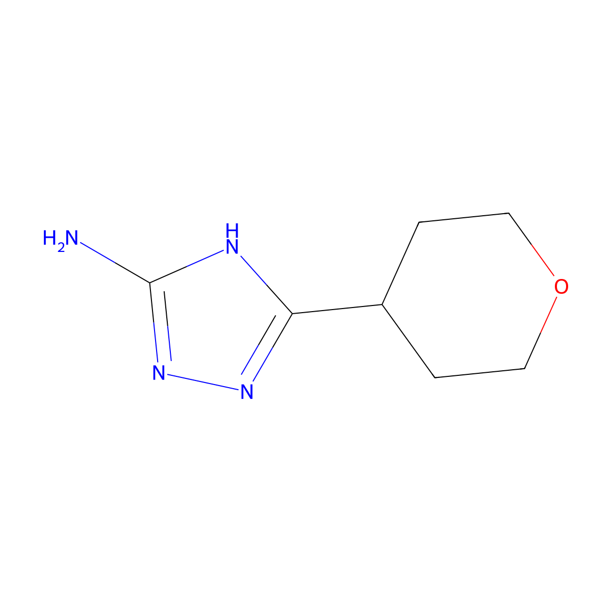 5-(oxan-4-yl)-4H-1,2,4-triazol-3-amine molecular structure, CAS 1344229-83-9