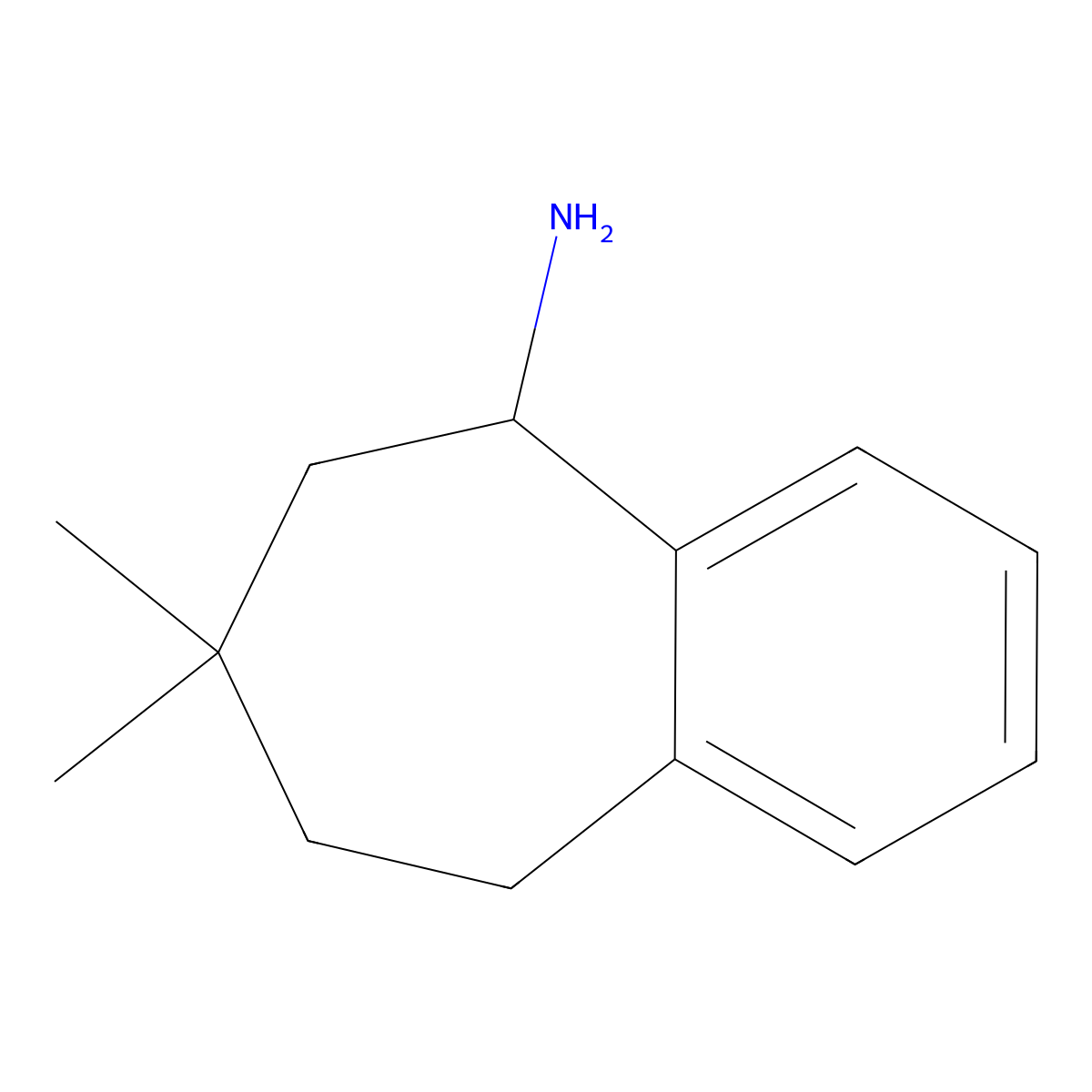 7,7-dimethyl-6,7,8,9-tetrahydro-5H-benzo[7]annulen-5-amine molecular structure, CAS 1344230-73-4