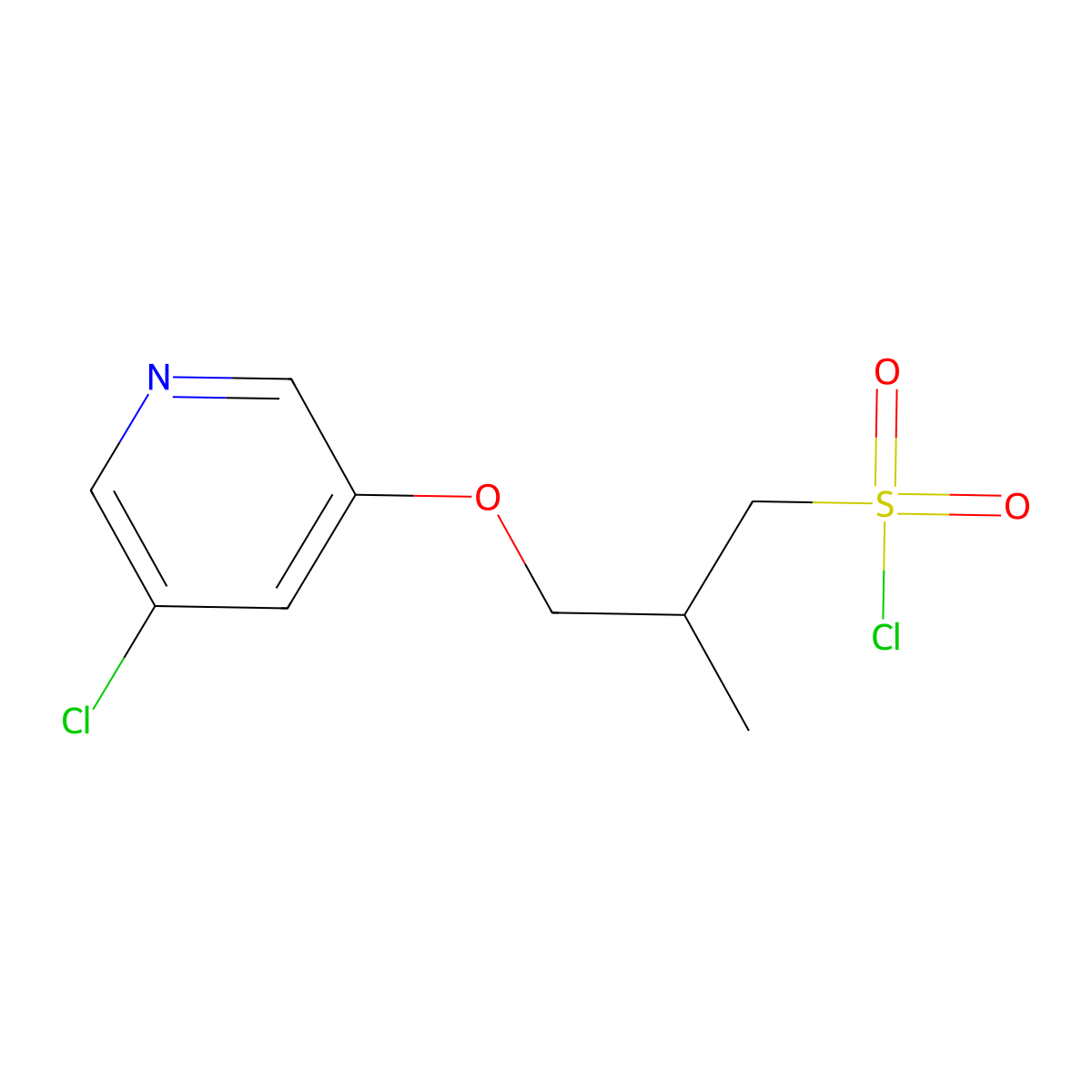 3-((5-Chloropyridin-3-yl)oxy)-2-methylpropane-1-sulfonyl chloride molecular structure, CAS 1344232-51-4