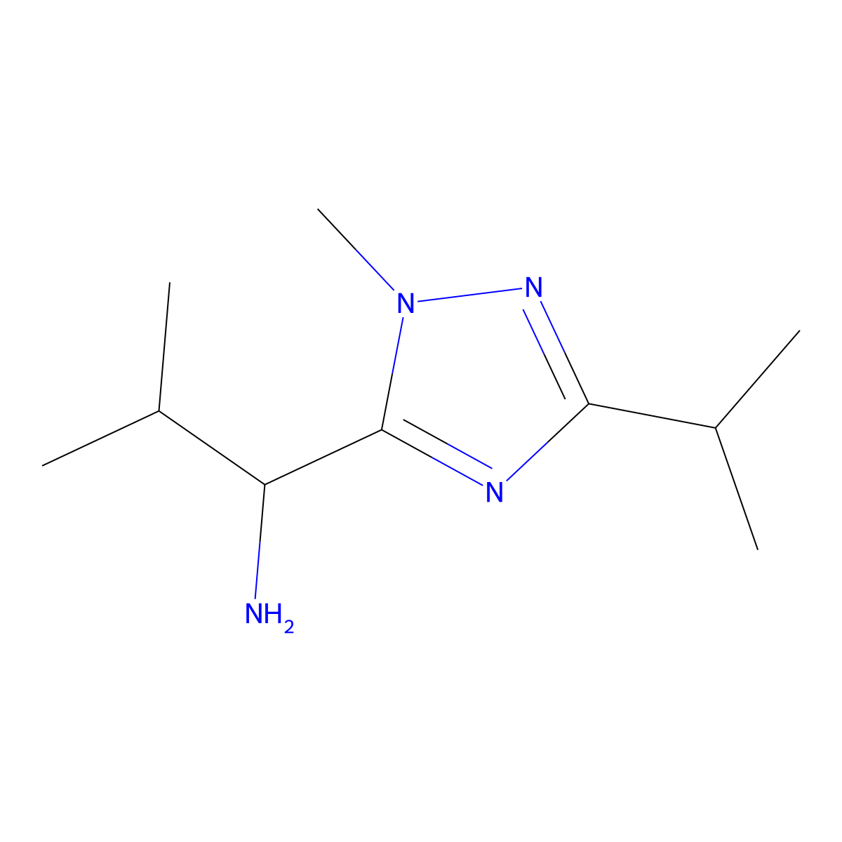 1-(3-Isopropyl-1-methyl-1h-1,2,4-triazol-5-yl)-2-methylpropan-1-amine molecular structure, CAS 1344234-30-5