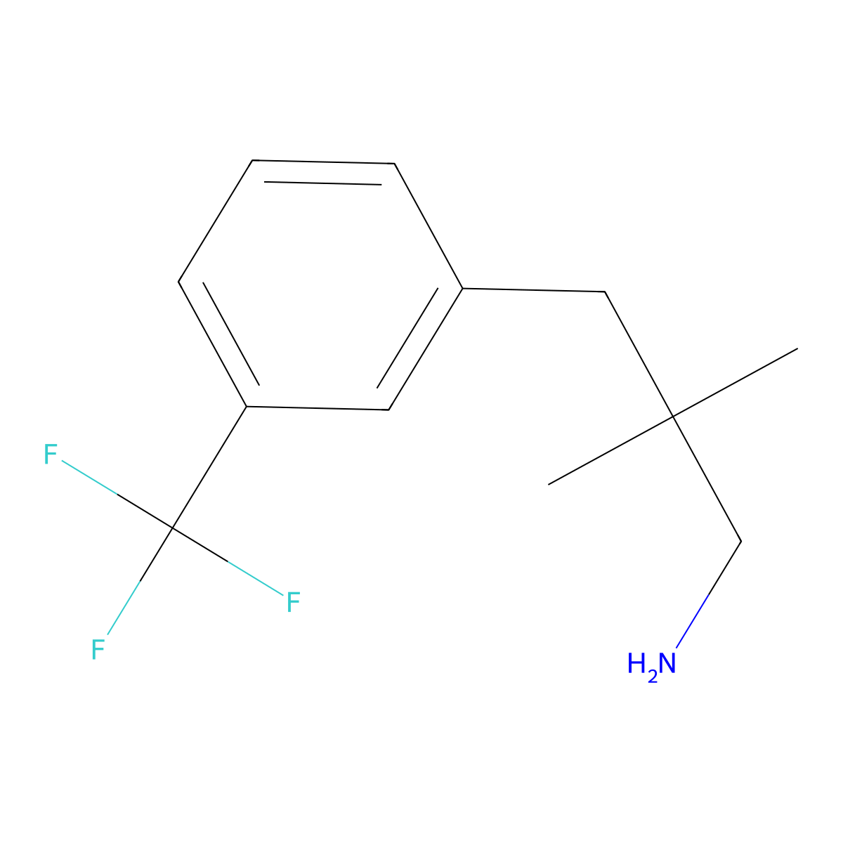 2,2-Dimethyl-3-(3-(trifluoromethyl)phenyl)propan-1-amine molecular structure, CAS 1344235-44-4