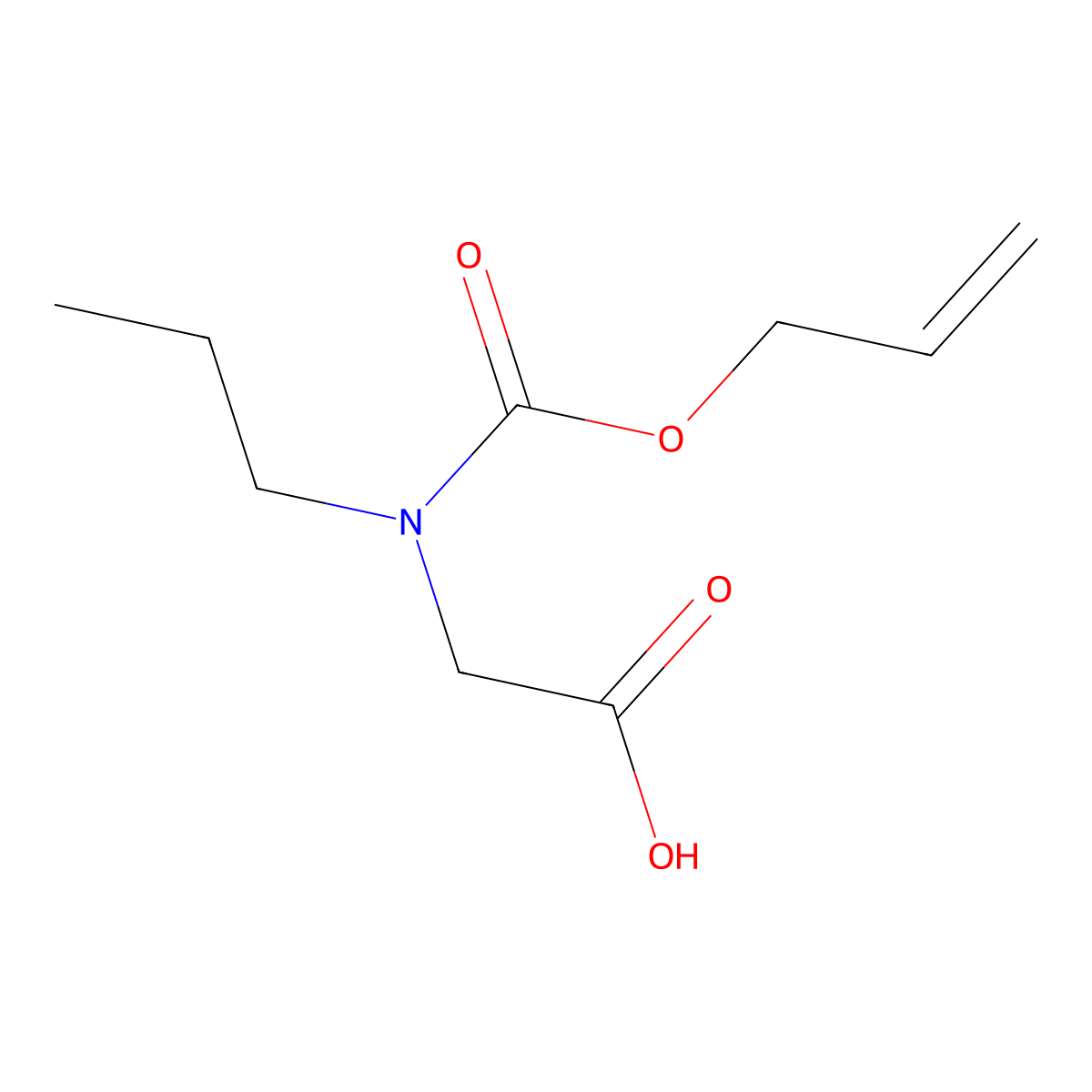 2-{[(Prop-2-en-1-yloxy)carbonyl](propyl)amino}acetic acid molecular structure, CAS 1344236-13-0