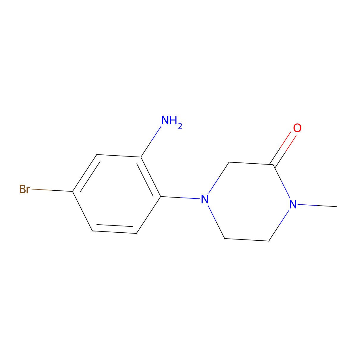 4-(2-Amino-4-bromophenyl)-1-methylpiperazin-2-one molecular structure, CAS 1344239-32-2
