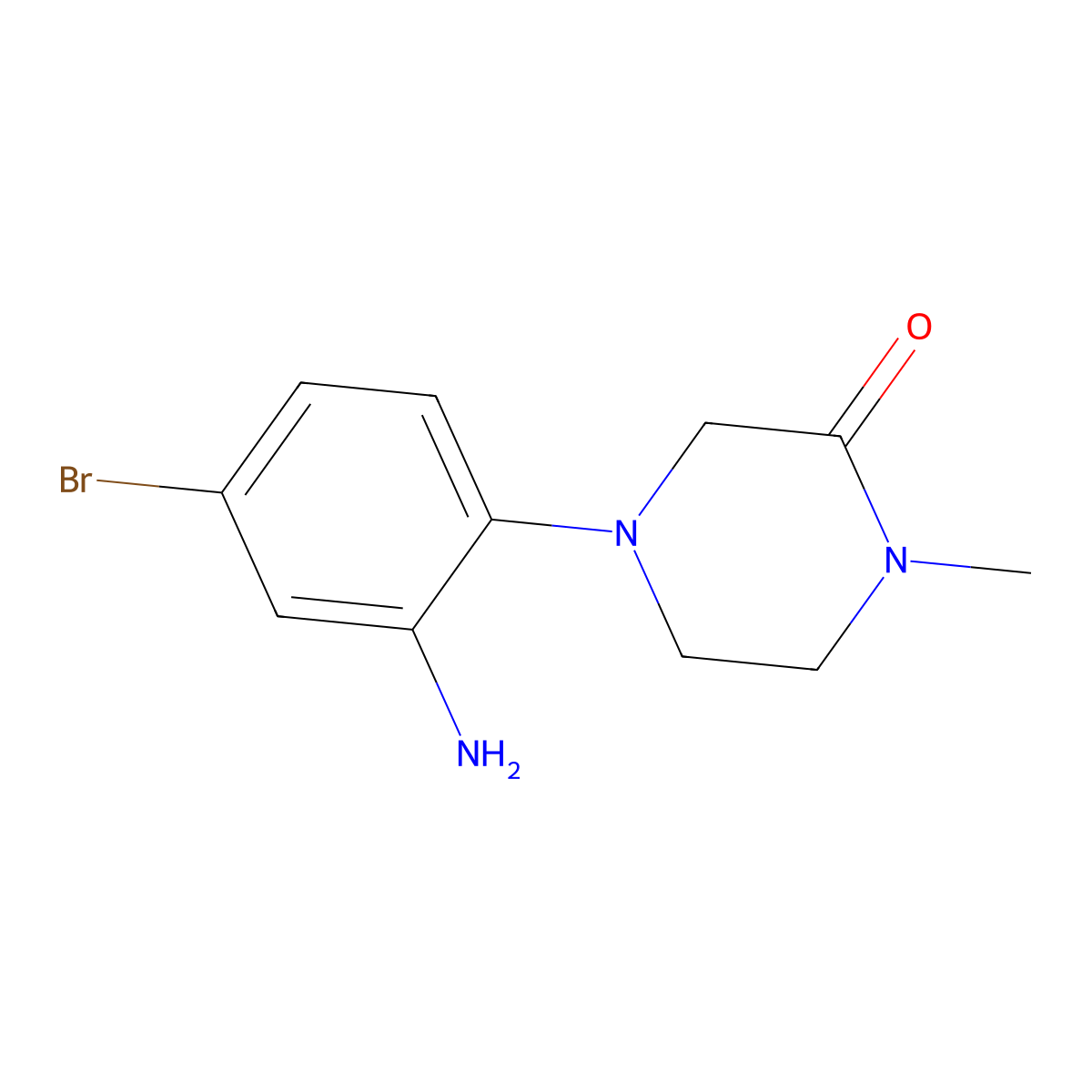 4-(2-Amino-4-bromophenyl)-1-methylpiperazin-2-one molecular structure, CAS 1344239-32-2