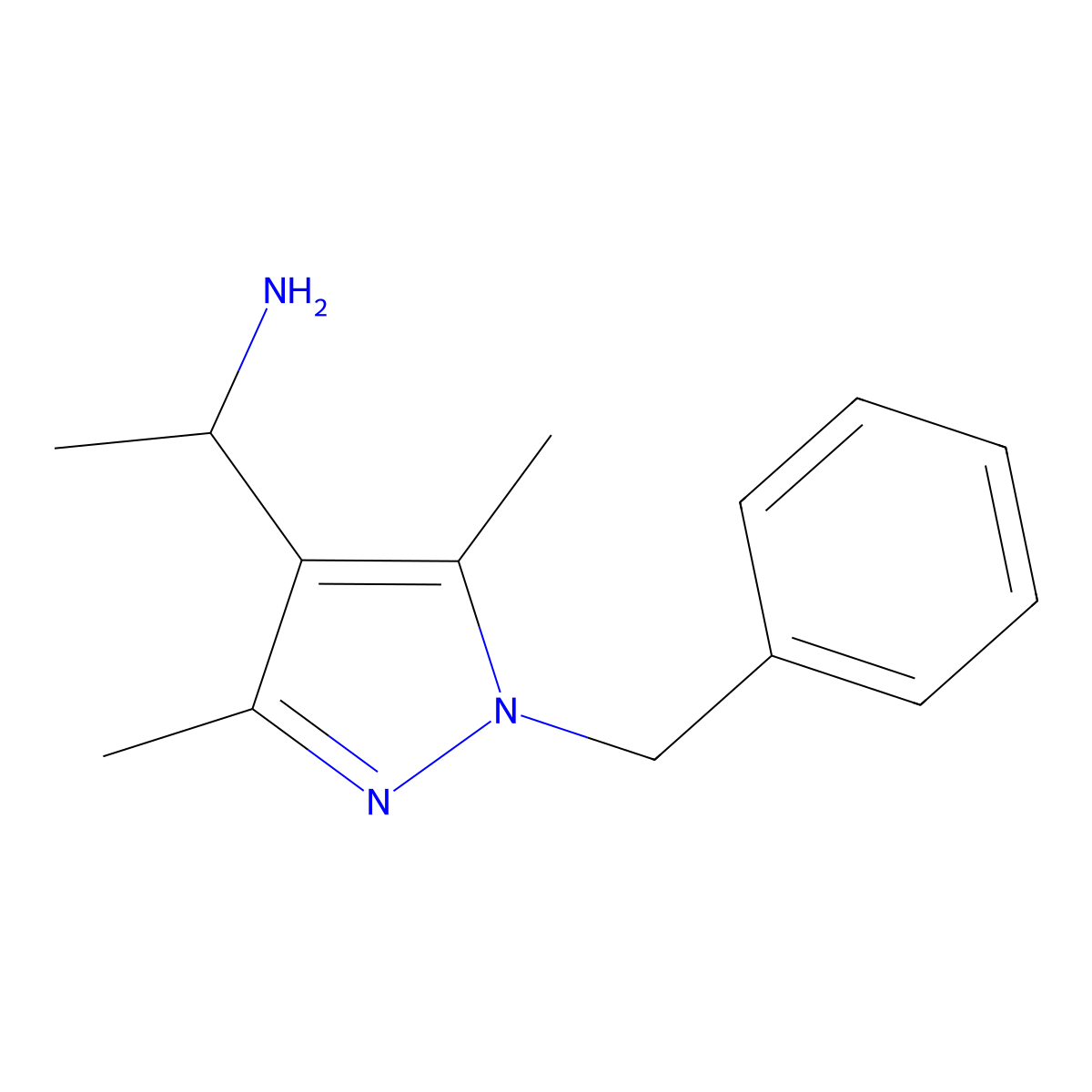 1-(1-Benzyl-3,5-dimethyl-1h-pyrazol-4-yl)ethan-1-amine molecular structure, CAS 1344239-42-4