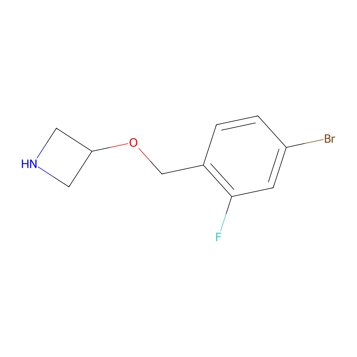3-[(4-Bromo-2-fluorophenyl)methoxy]azetidine molecular structure, CAS 1344239-88-8