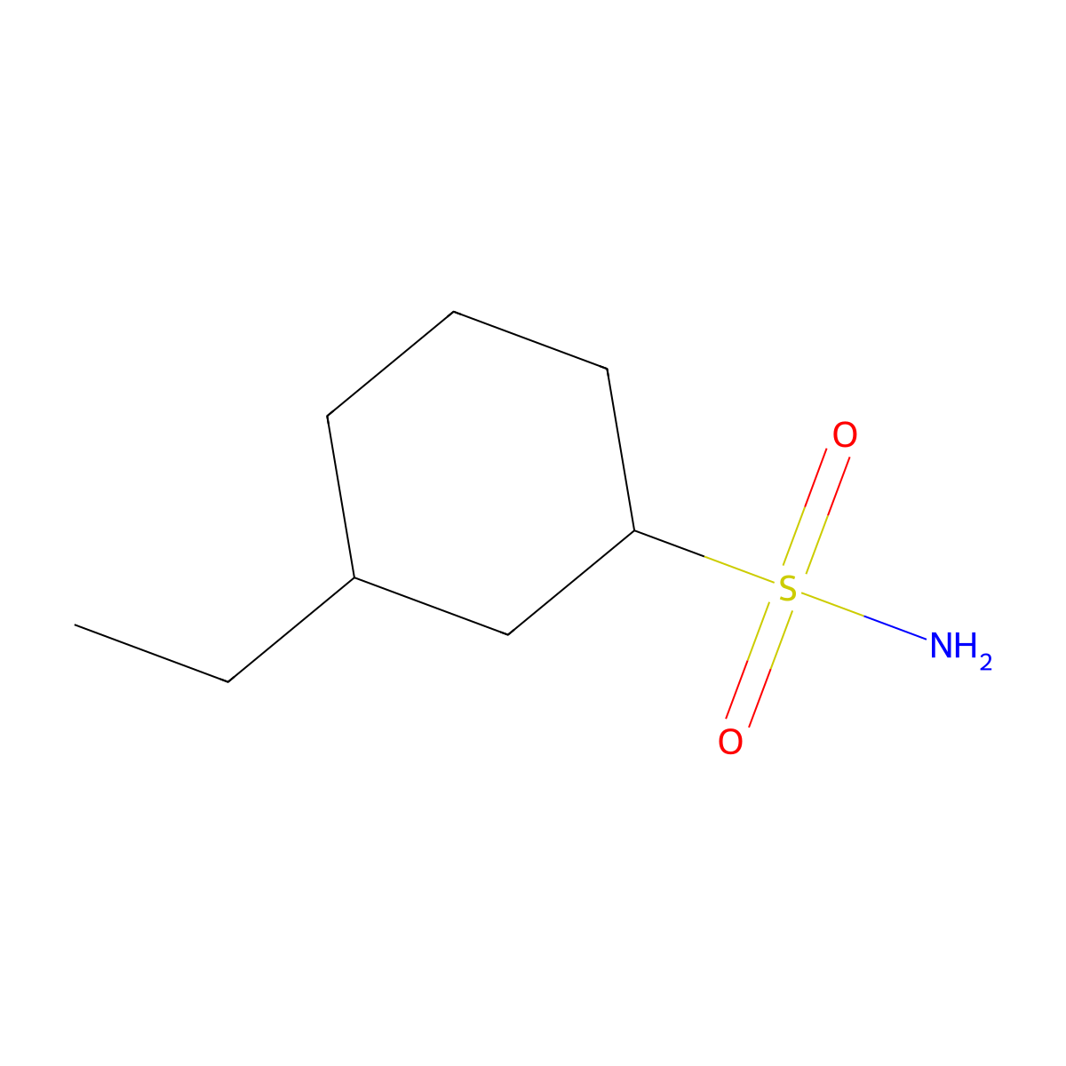 3-Ethylcyclohexane-1-sulfonamide molecular structure, CAS 1344239-99-1