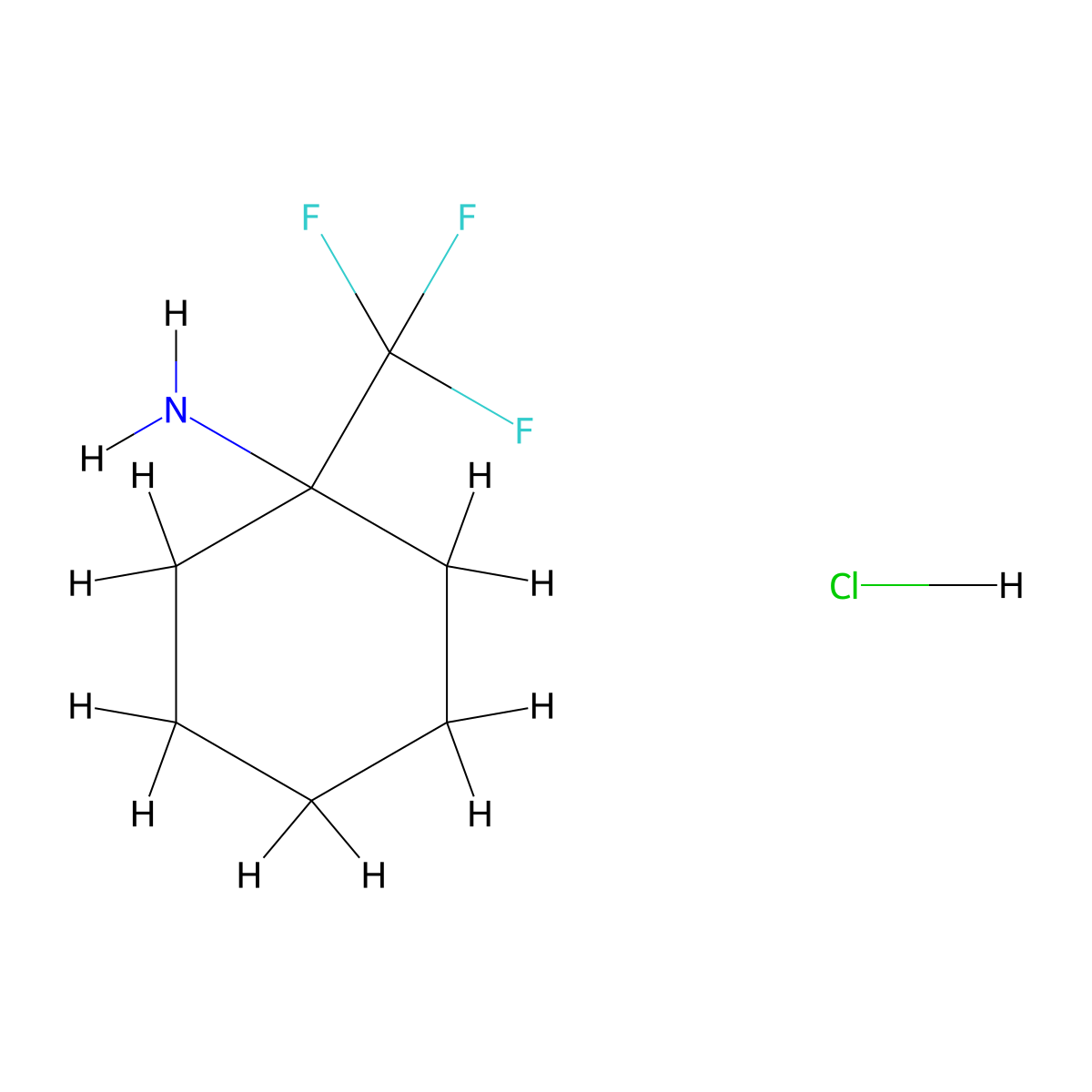 1-(Trifluoromethyl)cyclohexan-1-amine hydrochloride molecular structure, CAS 134424-35-4