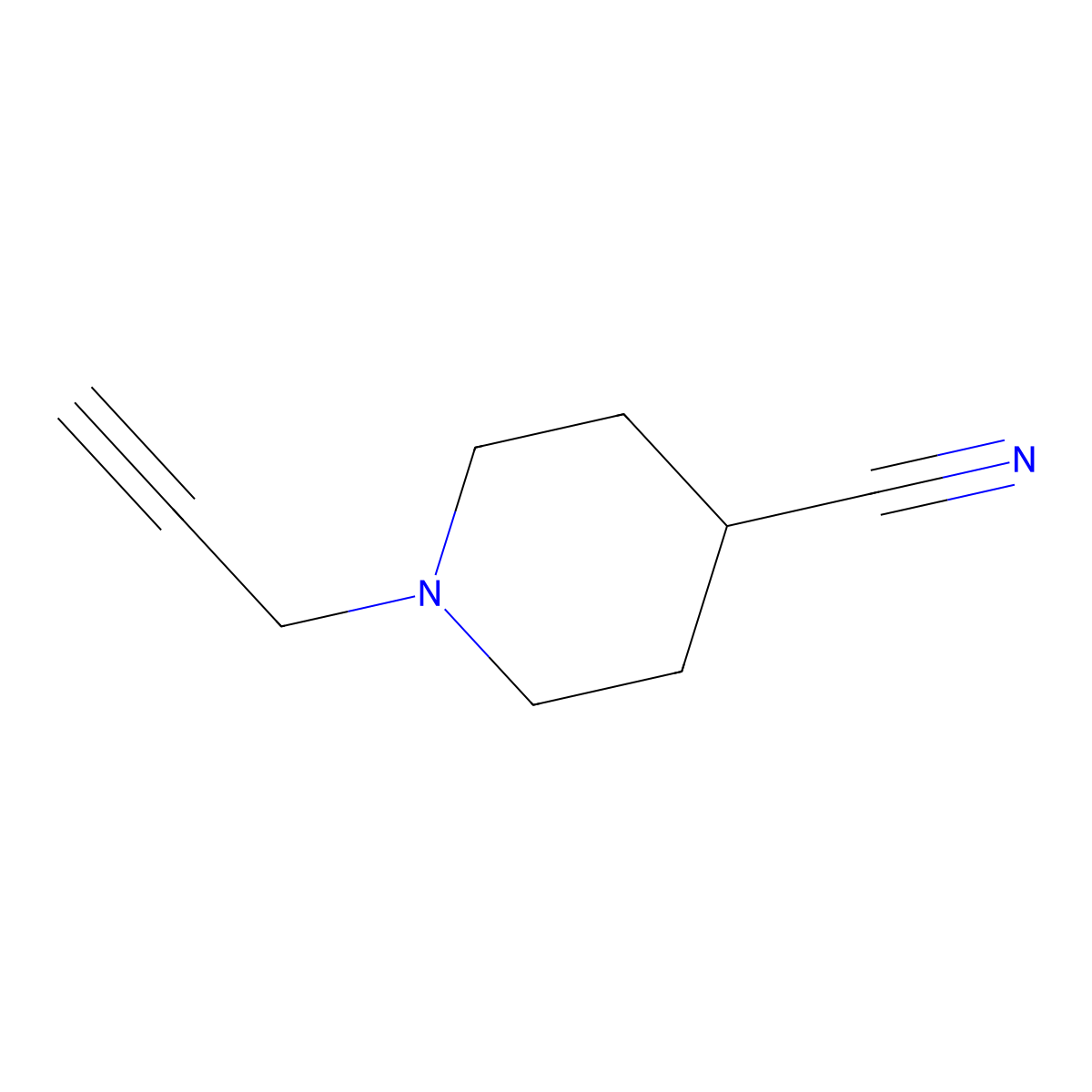 1-(Prop-2-yn-1-yl)piperidine-4-carbonitrile molecular structure, CAS 1344240-52-3