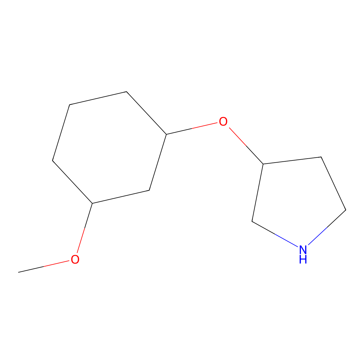 3-((3-Methoxycyclohexyl)oxy)pyrrolidine molecular structure, CAS 1344240-72-7