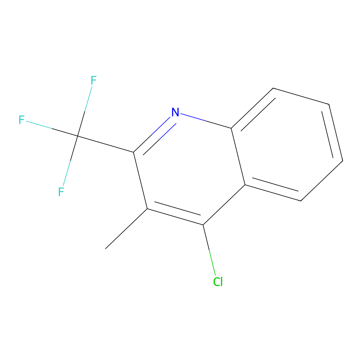 4-Chloro-3-methyl-2-(trifluoromethyl)quinoline molecular structure, CAS 1344242-18-7