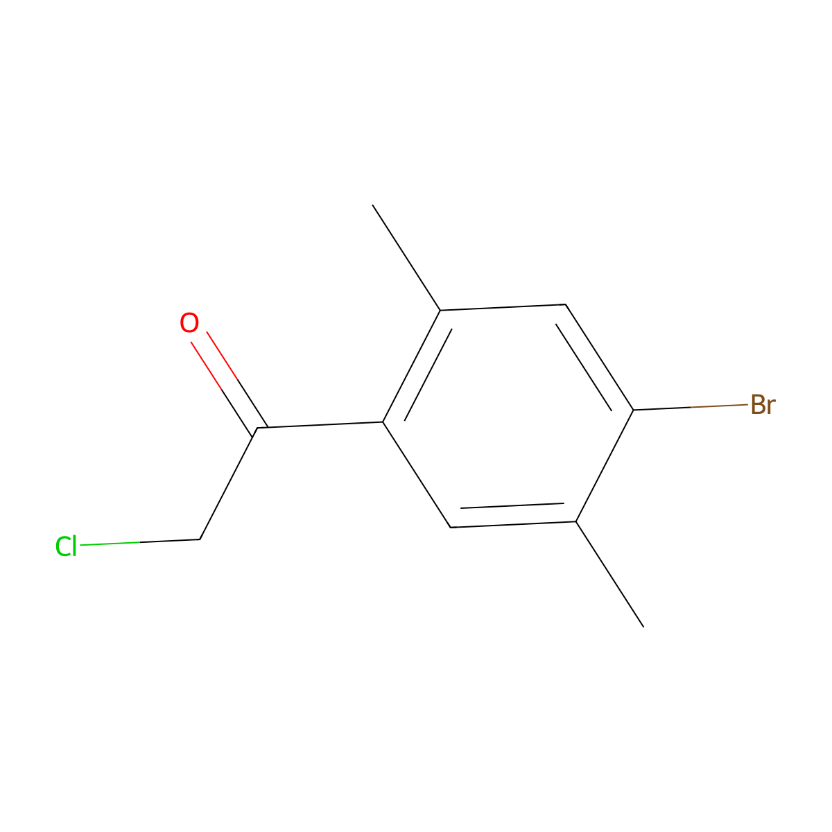 1-(4-Bromo-2,5-dimethylphenyl)-2-chloroethan-1-one molecular structure, CAS 1344243-82-8
