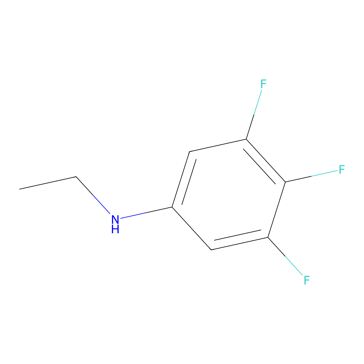 N-ethyl-3,4,5-trifluoroaniline molecular structure, CAS 1344244-41-2