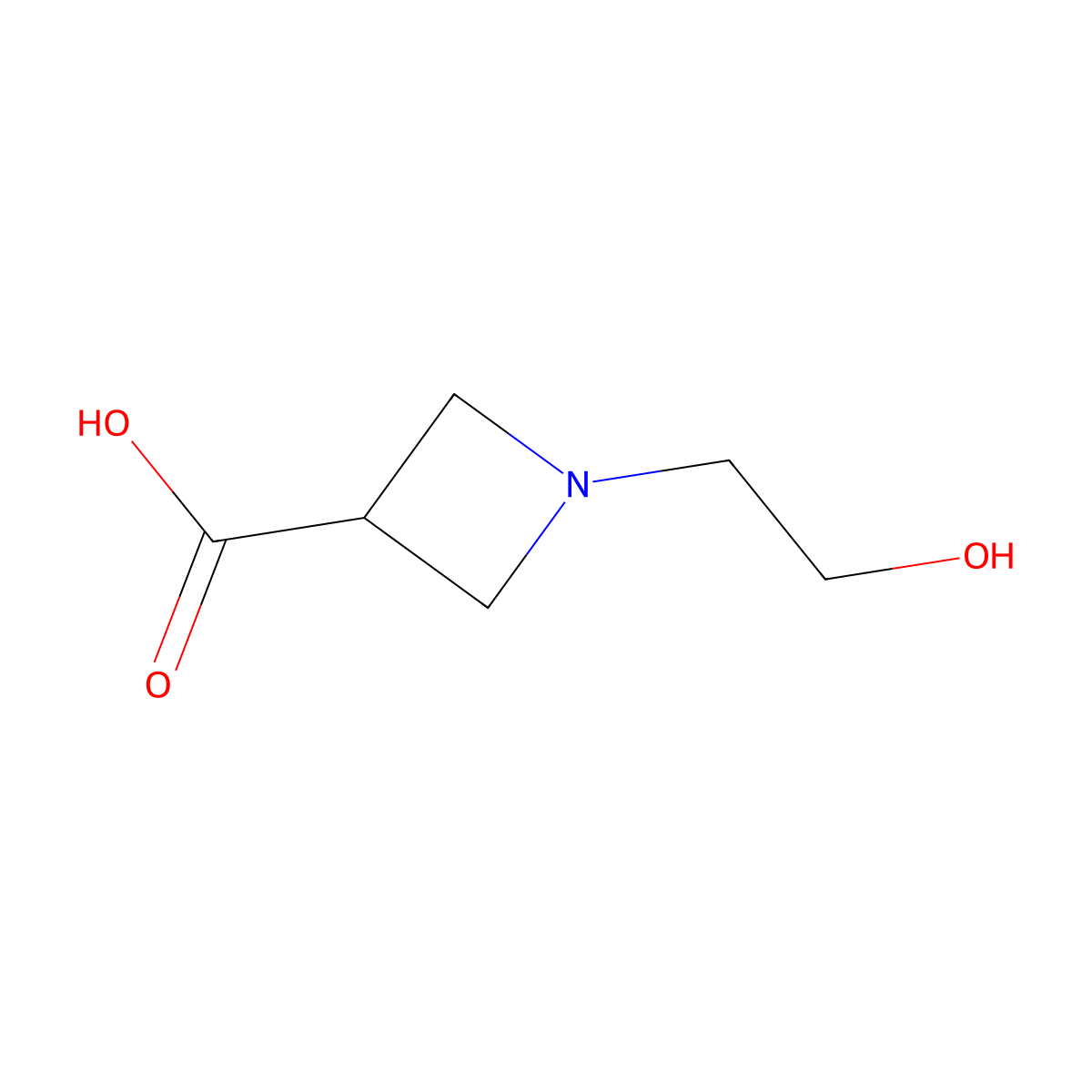 1-(2-Hydroxyethyl)azetidine-3-carboxylic acid molecular structure, CAS 1344247-01-3