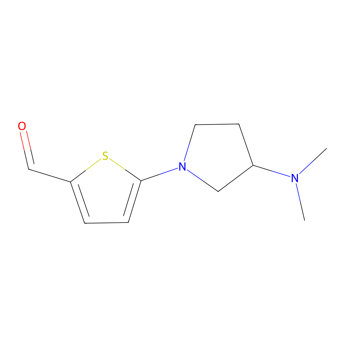 5-[3-(Dimethylamino)pyrrolidin-1-yl]thiophene-2-carbaldehyde molecular structure, CAS 1344247-69-3