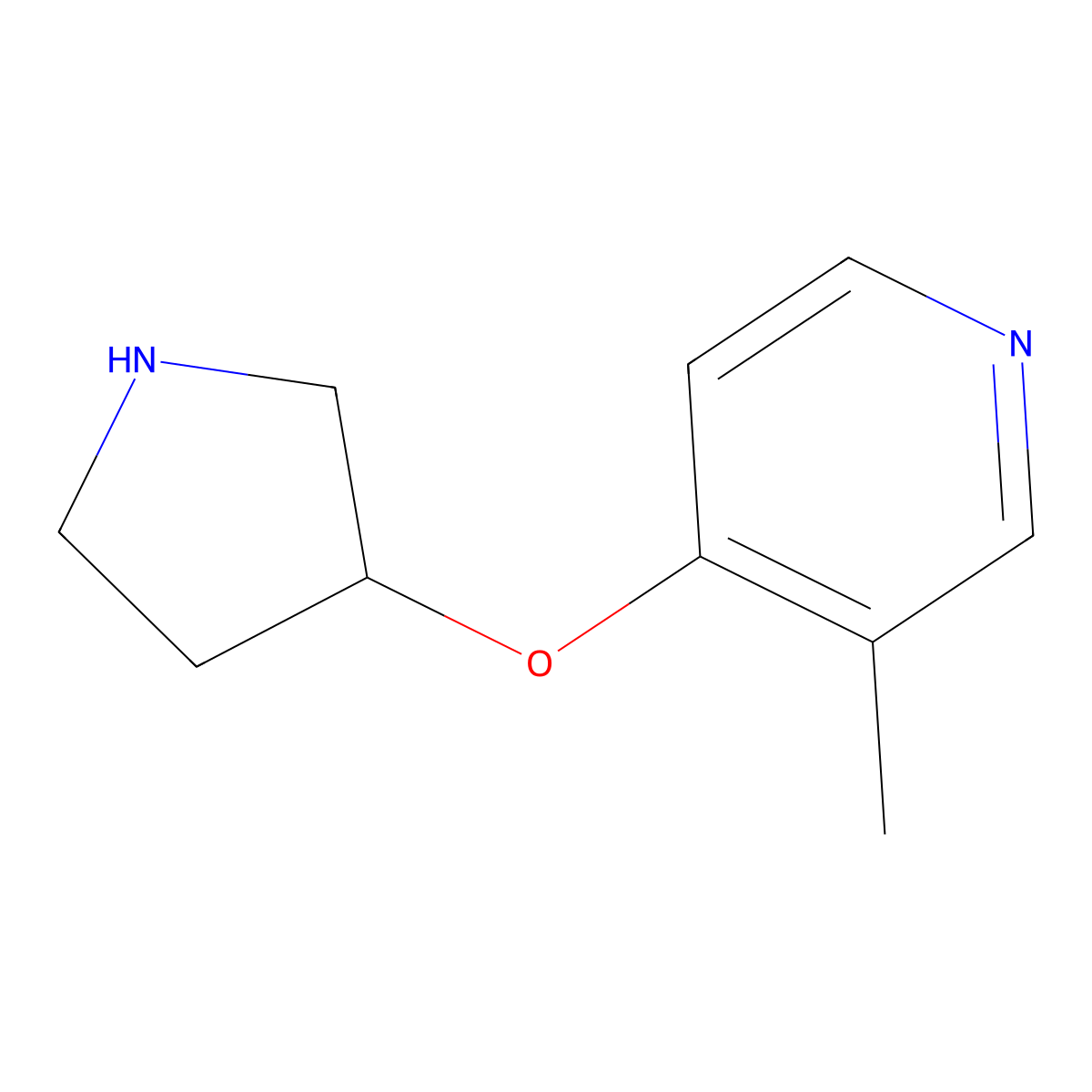 3-Methyl-4-(pyrrolidin-3-yloxy)pyridine molecular structure, CAS 1344247-81-9