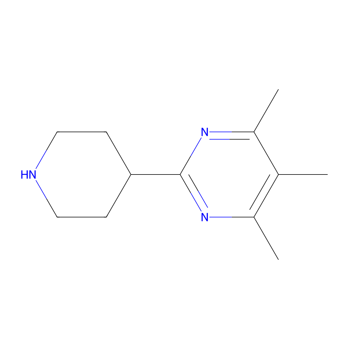 4,5,6-Trimethyl-2-(piperidin-4-yl)pyrimidine molecular structure, CAS 1344248-43-6