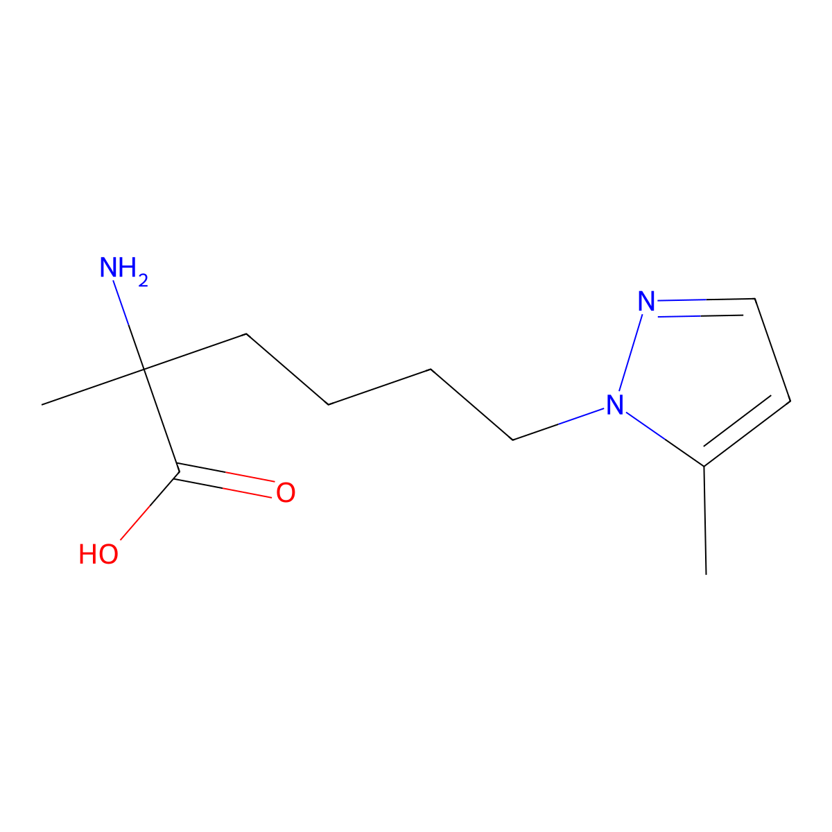 2-Amino-2-methyl-6-(5-methyl-1h-pyrazol-1-yl)hexanoic acid molecular structure, CAS 1344248-64-1