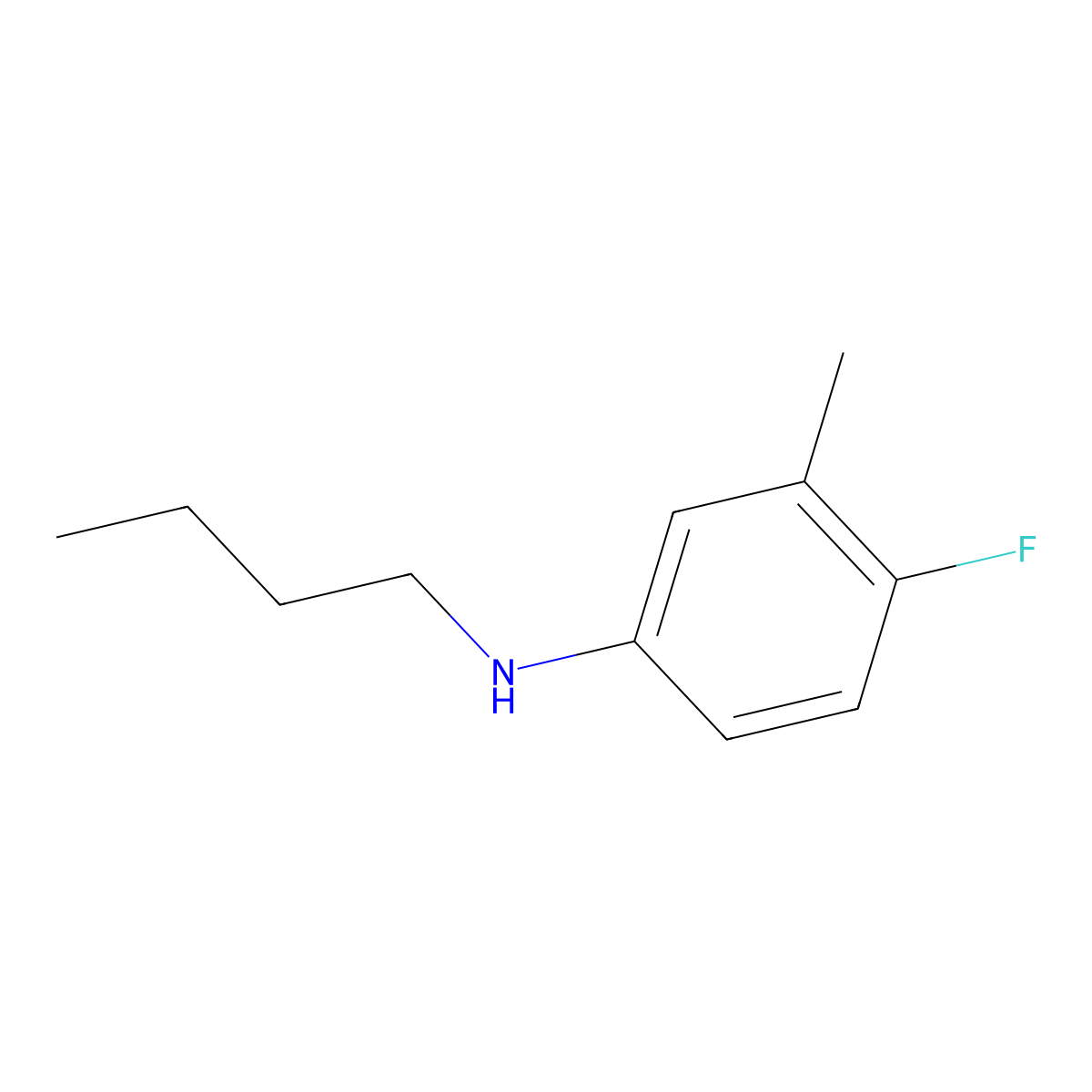 N-butyl-4-fluoro-3-methylaniline molecular structure, CAS 1344249-28-0