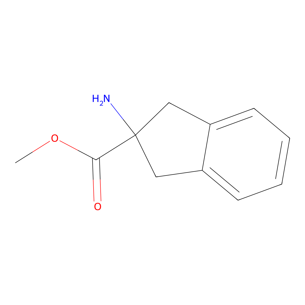 Methyl 2-amino-2,3-dihydro-1H-indene-2-carboxylate molecular structure, CAS 134425-84-6