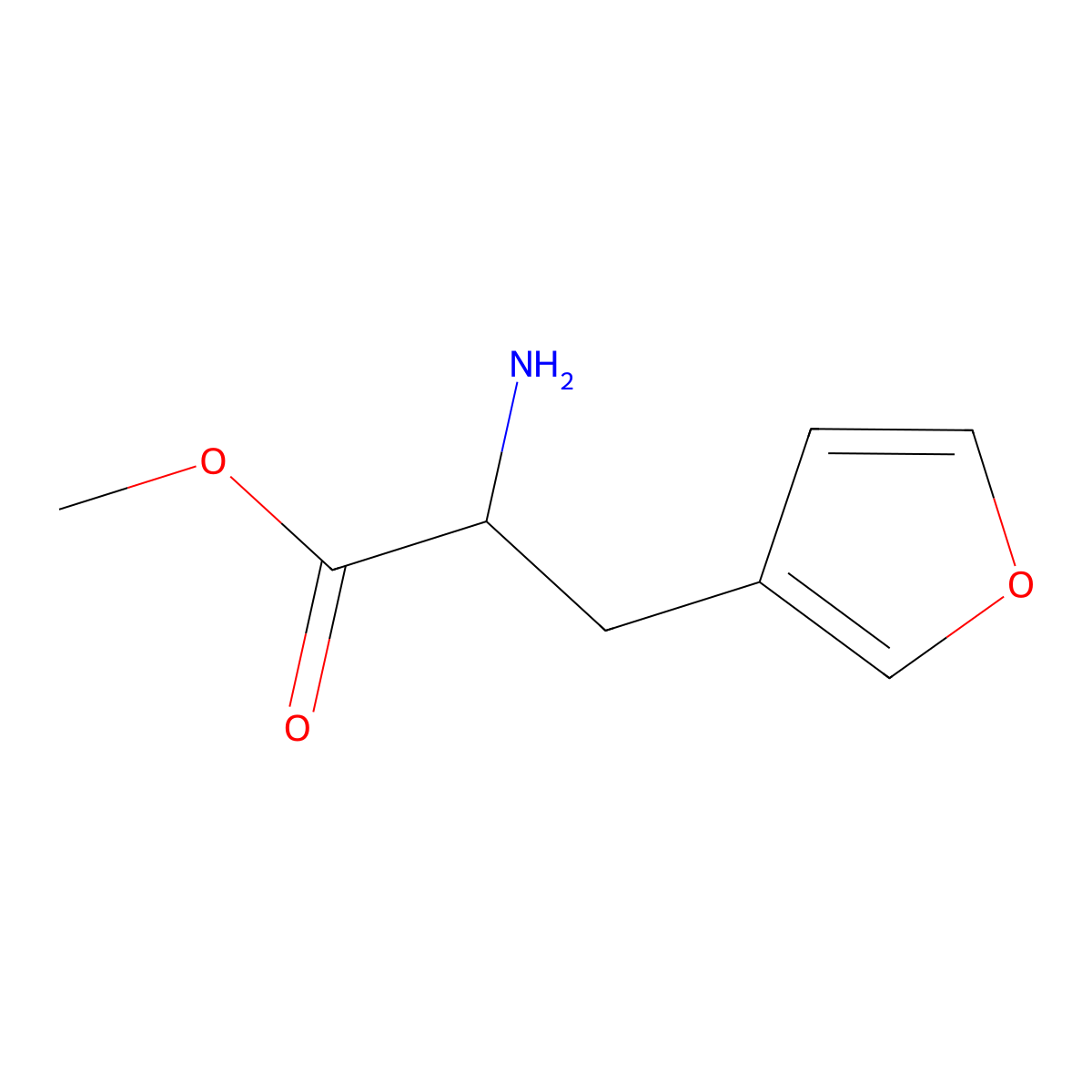 Methyl 2-amino-3-(furan-3-yl)propanoate molecular structure, CAS 1344250-02-7