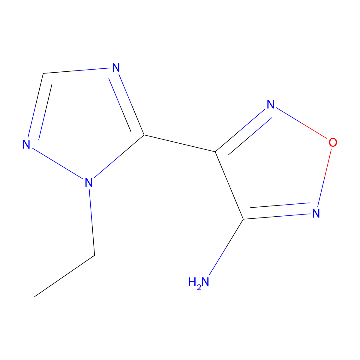 4-(1-Ethyl-1h-1,2,4-triazol-5-yl)-1,2,5-oxadiazol-3-amine molecular structure, CAS 1344250-39-0
