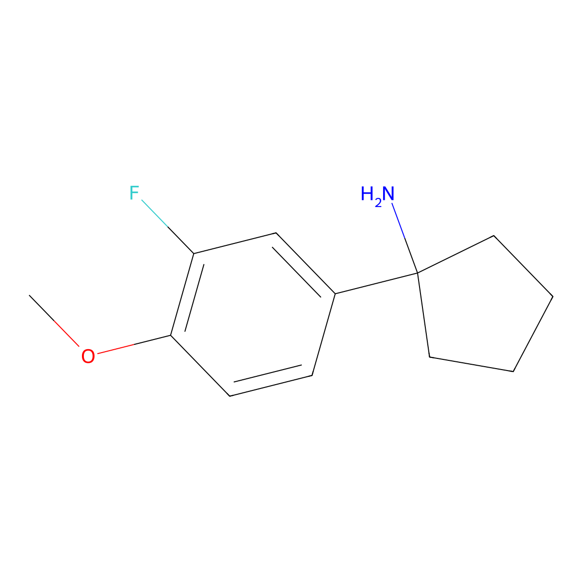1-(3-Fluoro-4-methoxyphenyl)cyclopentanamine molecular structure, CAS 1344251-03-1