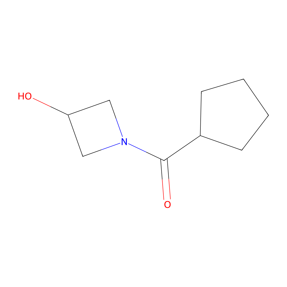 Cyclopentyl(3-hydroxyazetidin-1-yl)methanone molecular structure, CAS 1344251-28-0