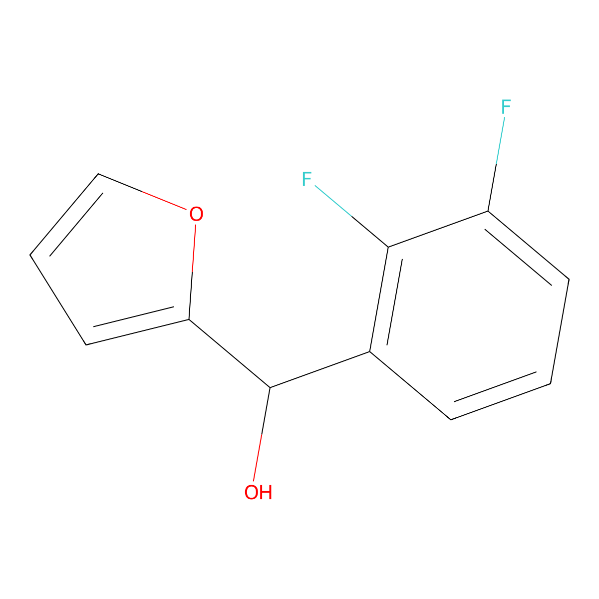 (2,3-Difluorophenyl)(furan-2-yl)methanol molecular structure, CAS 1344251-74-6