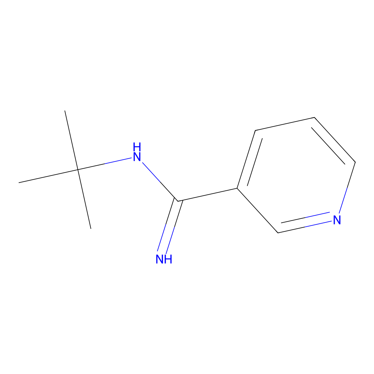 N-tert-butylpyridine-3-carboximidamide molecular structure, CAS 1344253-10-6