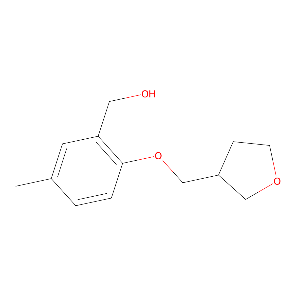 [5-Methyl-2-(oxolan-3-ylmethoxy)phenyl]methanol molecular structure, CAS 1344255-35-1