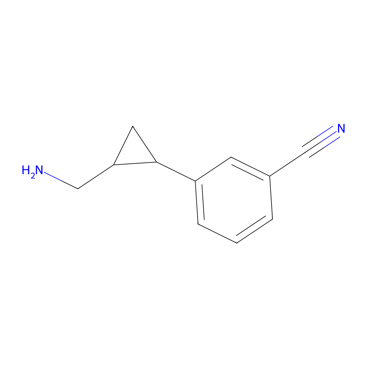 3-(2-(Aminomethyl)cyclopropyl)benzonitrile molecular structure, CAS 1344255-37-3