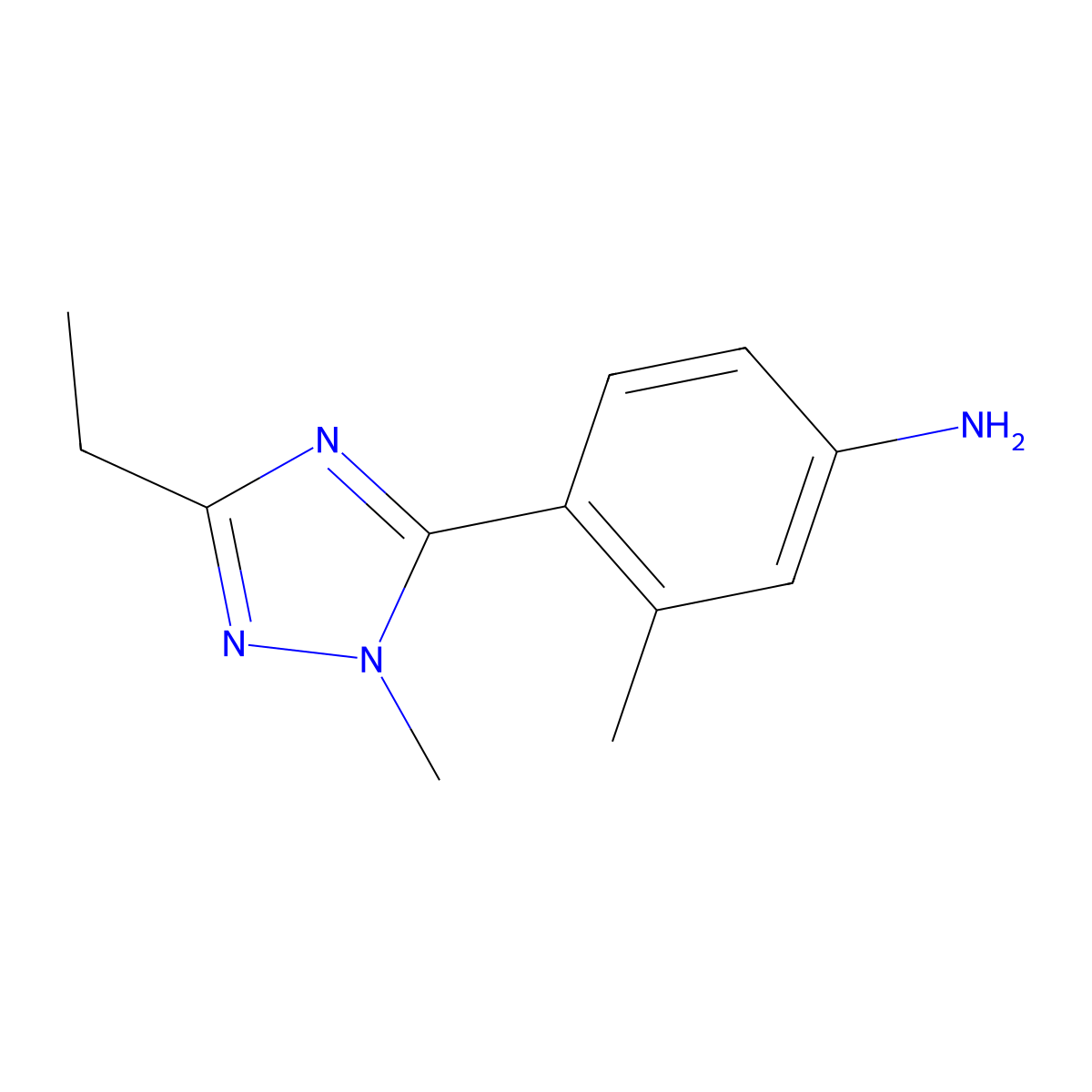 4-(3-Ethyl-1-methyl-1h-1,2,4-triazol-5-yl)-3-methylaniline molecular structure, CAS 1344255-39-5